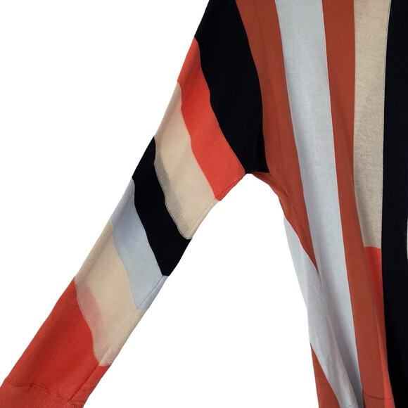 COS Striped Asymetric Long Knit Top Sweater Black Rust Blue size XS - Picture 4 of 11